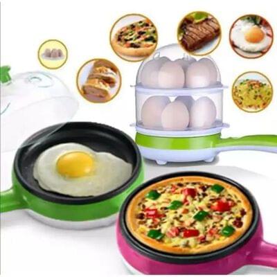 2in1 14 Pcs Egg Boiler + Pan (Imported) YS-202