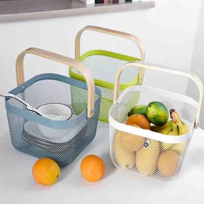 Metal Wooden Handle Basket (Imported)
