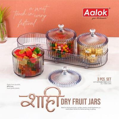 3 Section Shahi Dryfruit Container