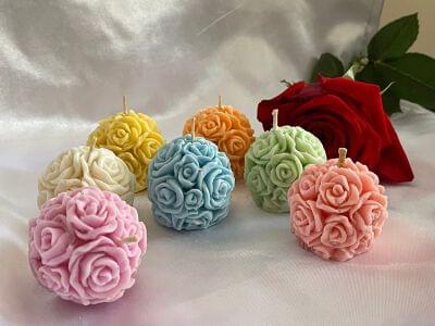 CC018 3D Rose Ball Candles