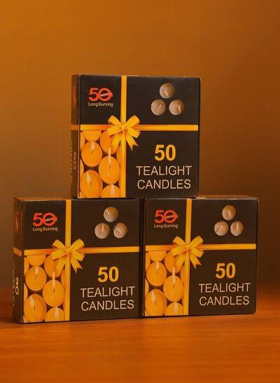 50 Pcs Tea Light Candle Set
