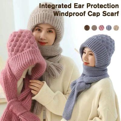 Winter Ladies Hair Cap with Muffler (Imported)