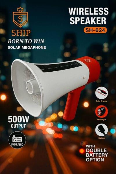 WIRELESS MEGAPHONE SH-624. WITH SOLAR CHARGING
