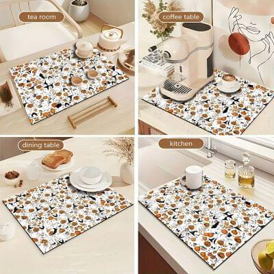 Printed Dish Drying Mat (Imported)