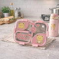 3 Section Bear Printed Steel Lunch Box