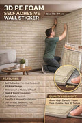 Self Adhesive 3D PE Foam Bricks Sheet (Olive Green) 70*77 cm