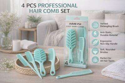 1801 4Pcs Set Professional Hair Comb Set (Imported)