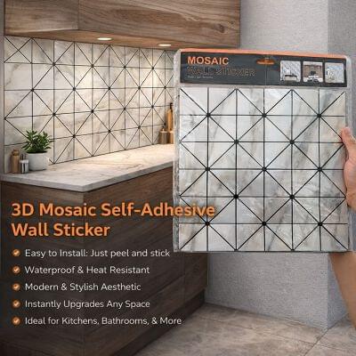 3D Self Adhesive Mosaic Sheet or Sticker (MU-06)