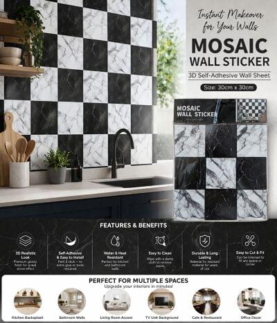 3D Mosaic Self Adhesive Sheet Or Sticker (DC-018)