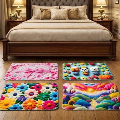 3143 Flower Printed 5D Door Mat (Imported)