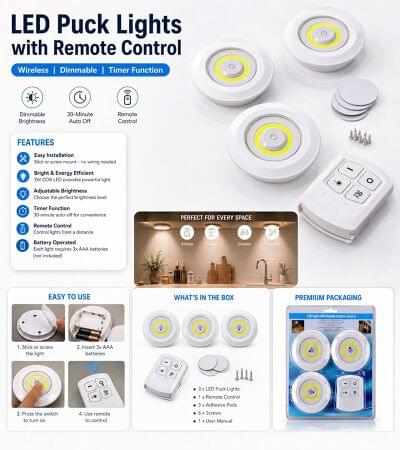 3 Pcs Remote Control LED (Imported)