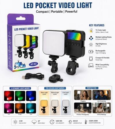 AY-83 LED Pocket Video LED Light (Imported)