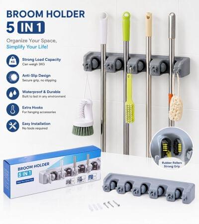 5in1 Broom & Multipurpose Holder (Imported)