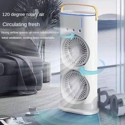 Mist Double Headed LED Fan (Imported) WITH REMOTE OR BATTERY