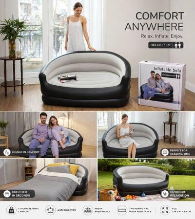 Inflatable 2 Seater Sofa Chair (Imported)